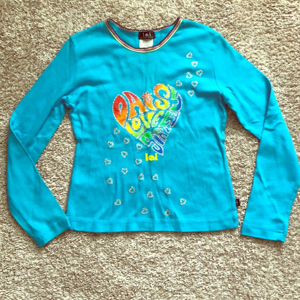 L.e.i. Kids long sleeve shirt with glitter